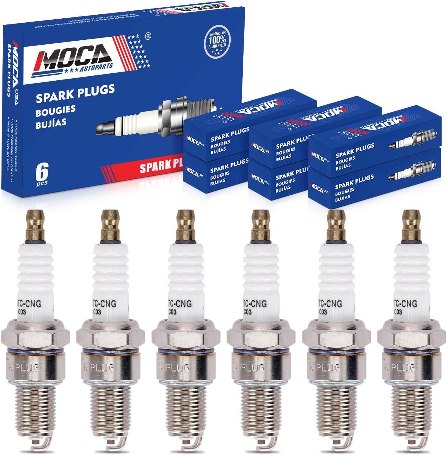 6 Spark Plugs 7131 fit 1971-1993 for Volkswagen Rabbit/Quantum & 1976-1995 for Volvo 740/244 &1987-1984 for Saab 99/900 & 1970-1983 for Datsun 710/260Z 0.6L-6.3L