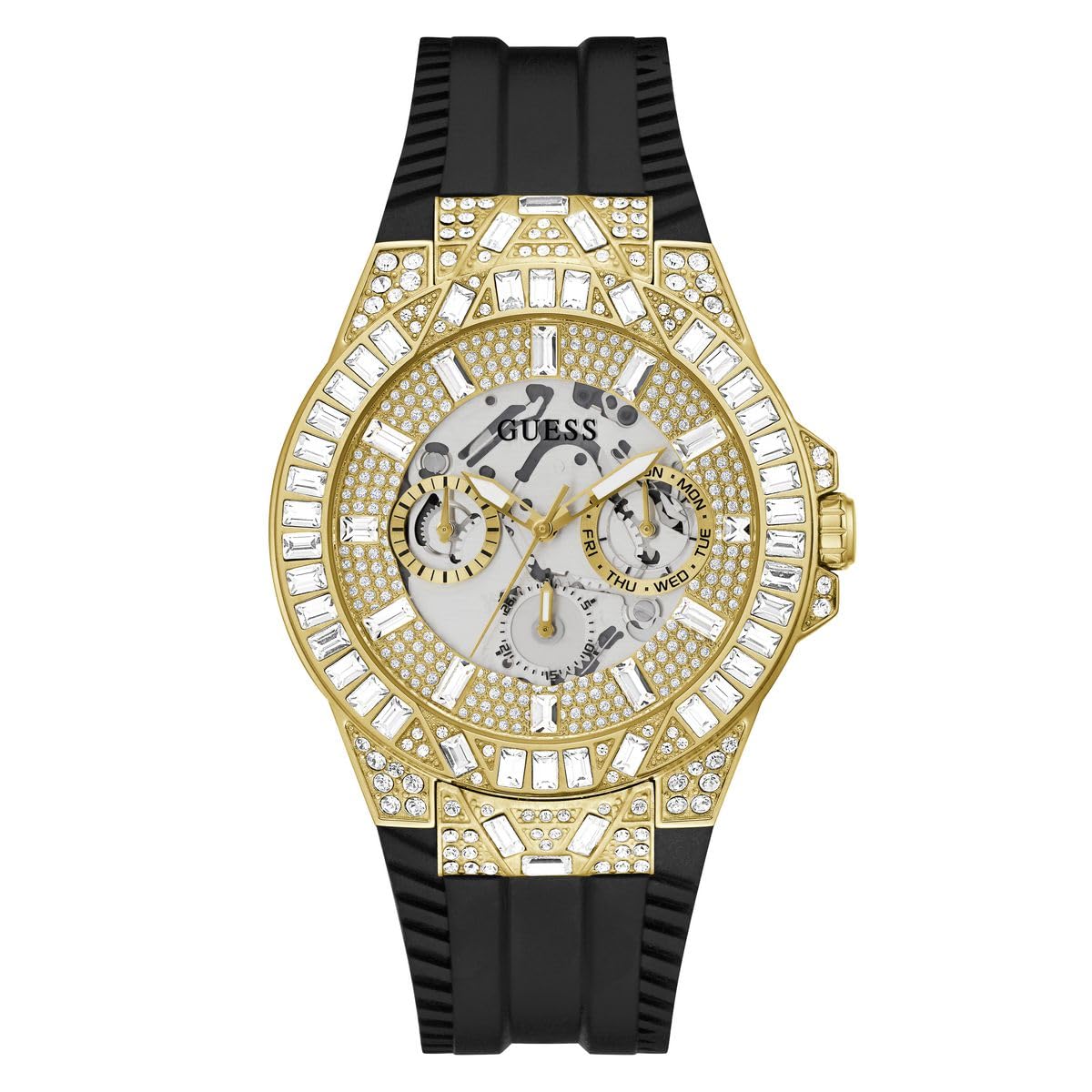 GUESS Silicone Champagne Dial Men Analog Watch - Gw0498G2, Black (B0CBSHCQ8J) Amazon Price History, Amazon Price Tracker