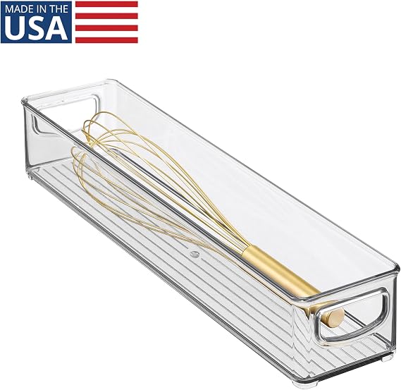iDesign Slim Storage Bin Organizer, Extra Long Narrow