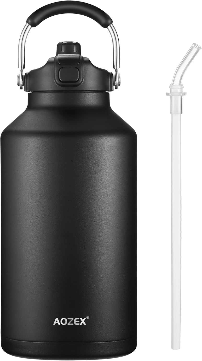 AOZEX 1 Gallon Water Bottle with Straw, Big 128 oz
