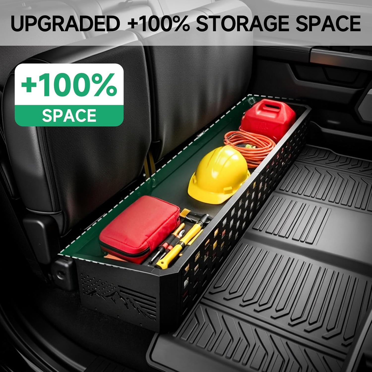 HOCHO Fit for Jeep Gladiator Under Seat Storage with Molle Panel, Upgraded Heavy Duty Fits Original Curves +100% Storage Space fit for 2020-2026 Jeep Gladiator Accessories