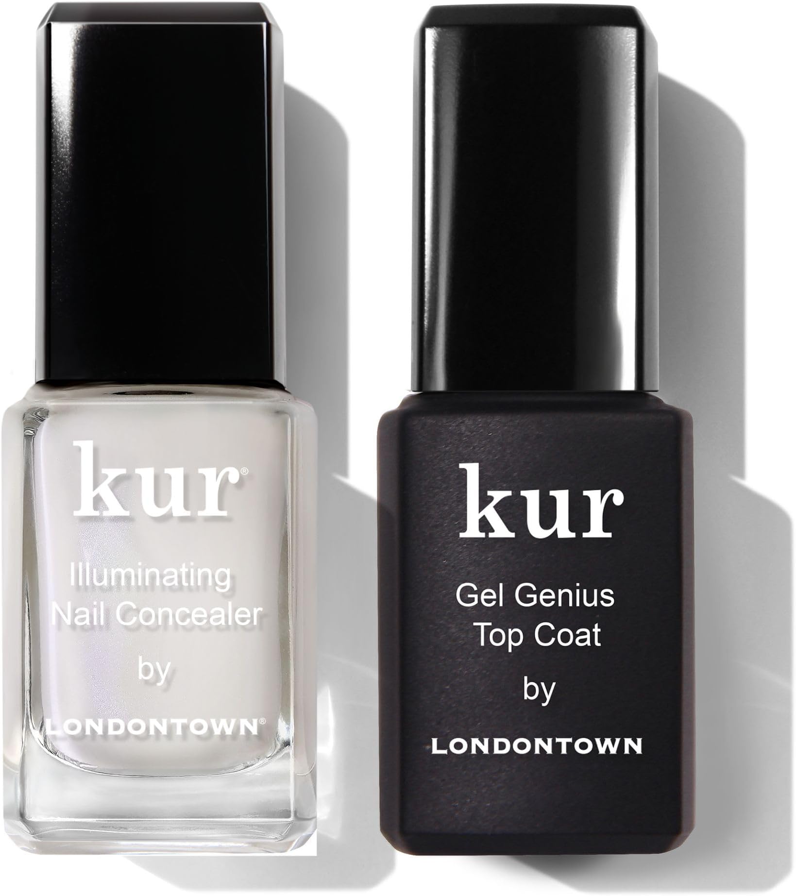 Nail Concealer and Gel Genius Top Coat Duos, Brighten and Illuminate Nails in One Step, High Gloss Chip-Resistant Finish, At-Home Nail Care System, 2 Piece Set, 0.4 Fl Oz
