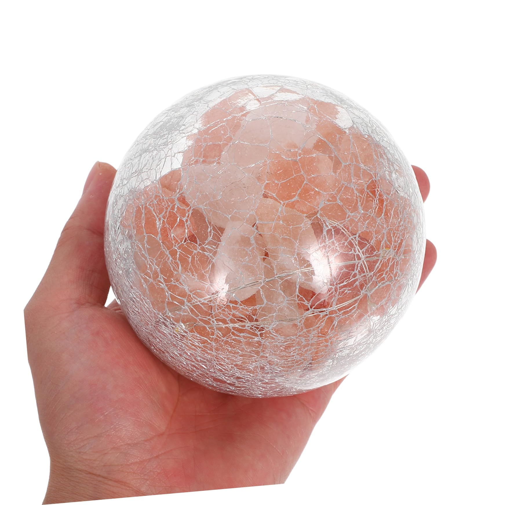 Lampe de Nuit Artistique Cristal D'himalaya Créative, 3 Piles Aa