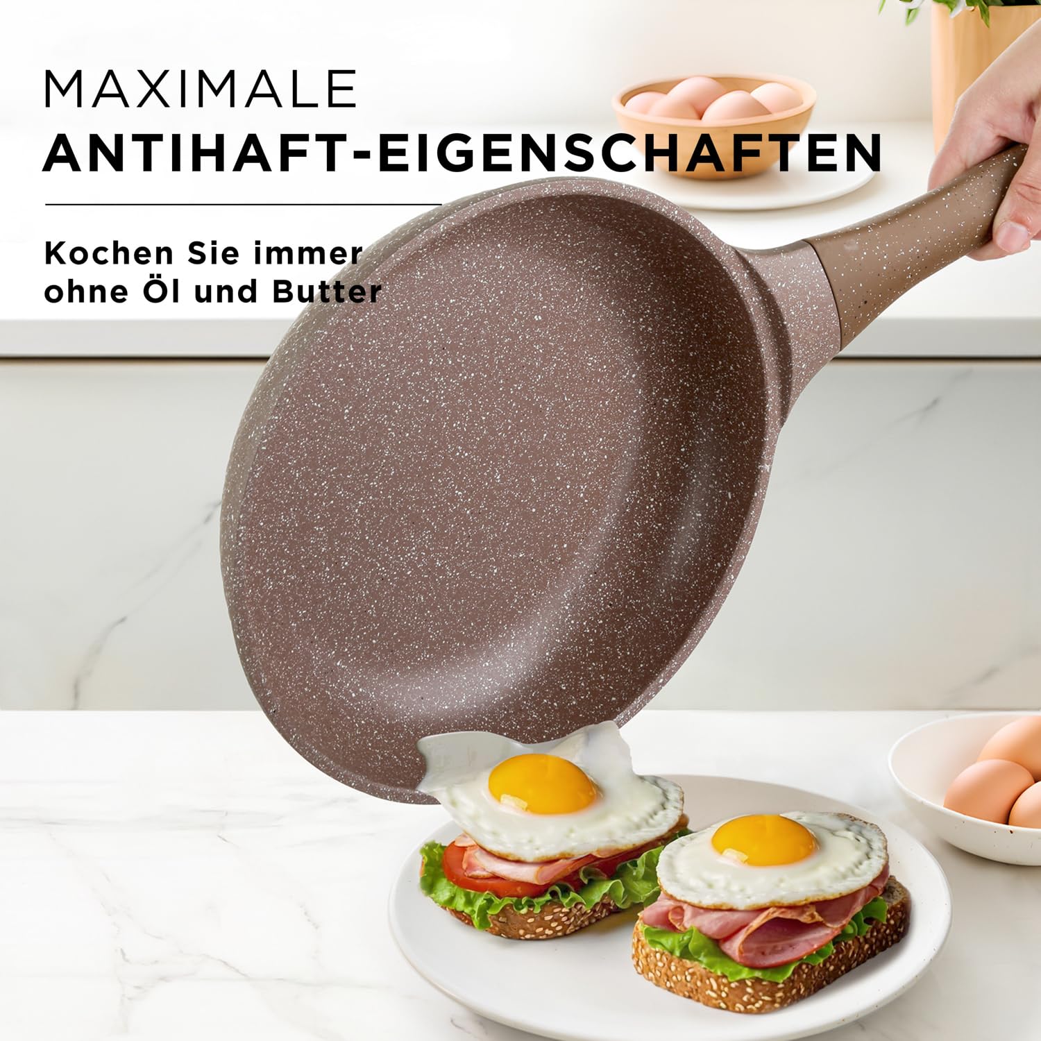 KASANOVA Antihaft-Topfset 0% Fett, Induktionskochgeschirr für alle Kochfelder, Pfannen- und Topfset mit 4-Schicht-Antihaftbeschichtung und modernem Design (10)