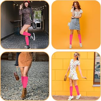 Slouch Socks Women, Extra Long Scrunch Socks Knee High Tube Long Socks Soft Knitted Boot Socks 80s 90s Neon Socks Woman