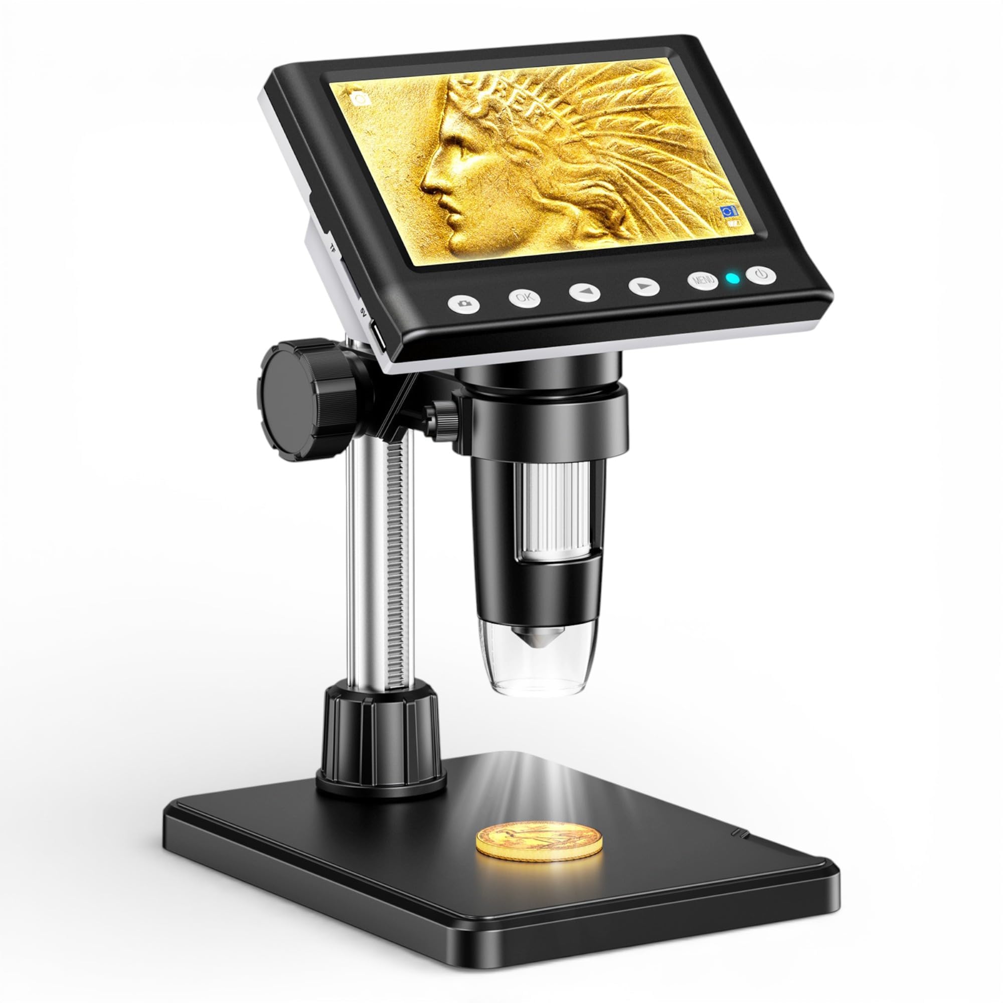 4.3 Inch LCD Digital Microscope, 1000X USB Magnifier with Screen for Windows PC & Mac, 8 Adjustable LED Lights for Electronics Repair, Soldering, Coin Inspection​-picture-47
