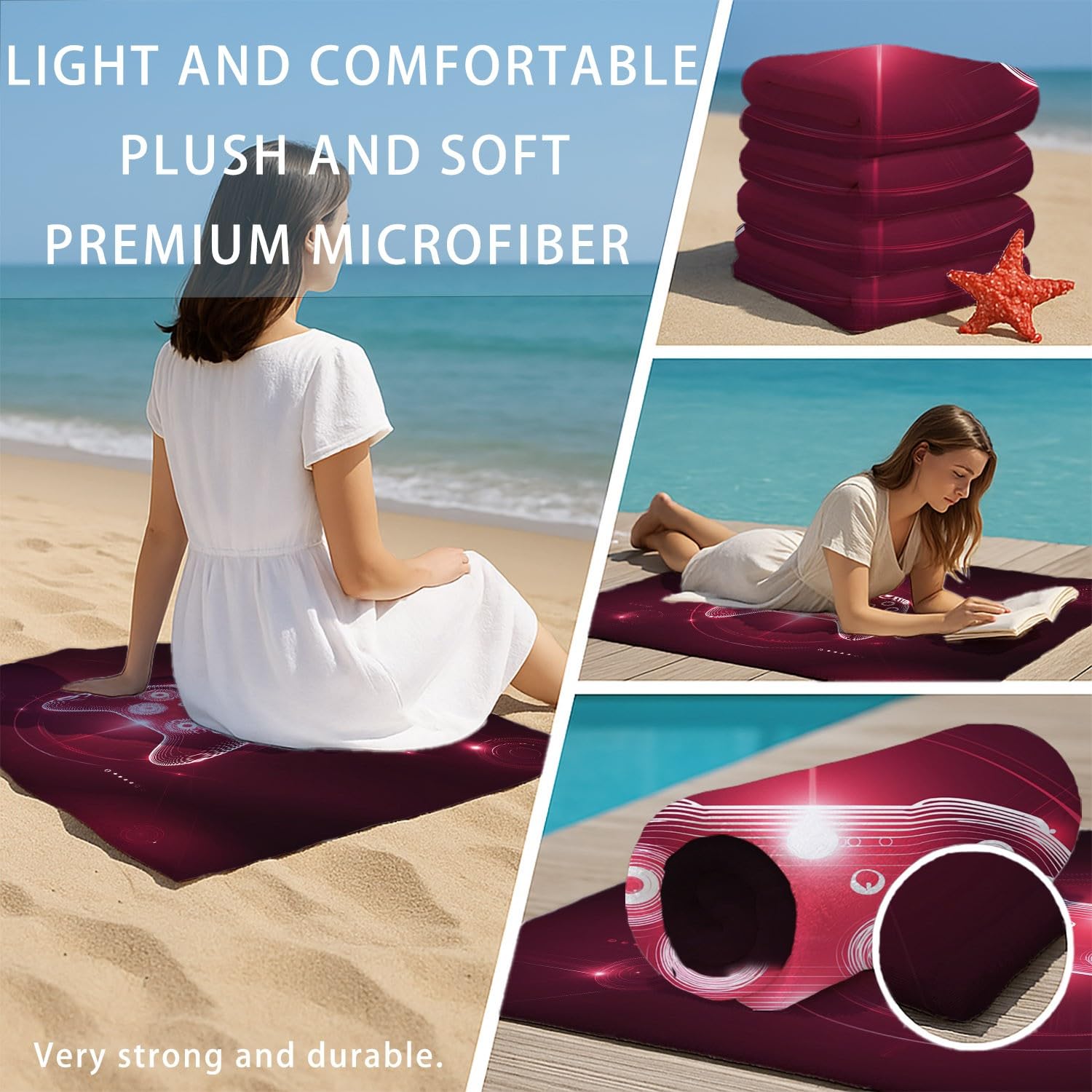 Générique Drap de Plage Anti Sable Sechage Rapide 180 cm x 160 cm Tech Futuriste Serviette de Plage Microfibre Cool Cyber Jeux Gaming Manette Punk Absorbante Super Couverture de Plage