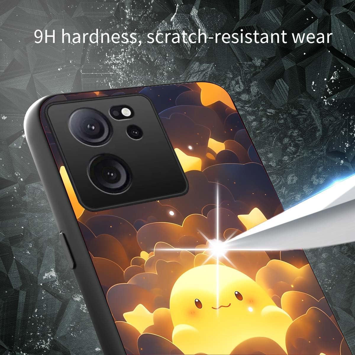 PEIYE Cover per Xiaomi 13T / Xiaomi 13T Pro, Custodia in Silicone Morbido con Telaio in TPU e Pannello Posteriore in Vetro Temperato Integrato, Case Antiurto con Design a Gradiente, 05