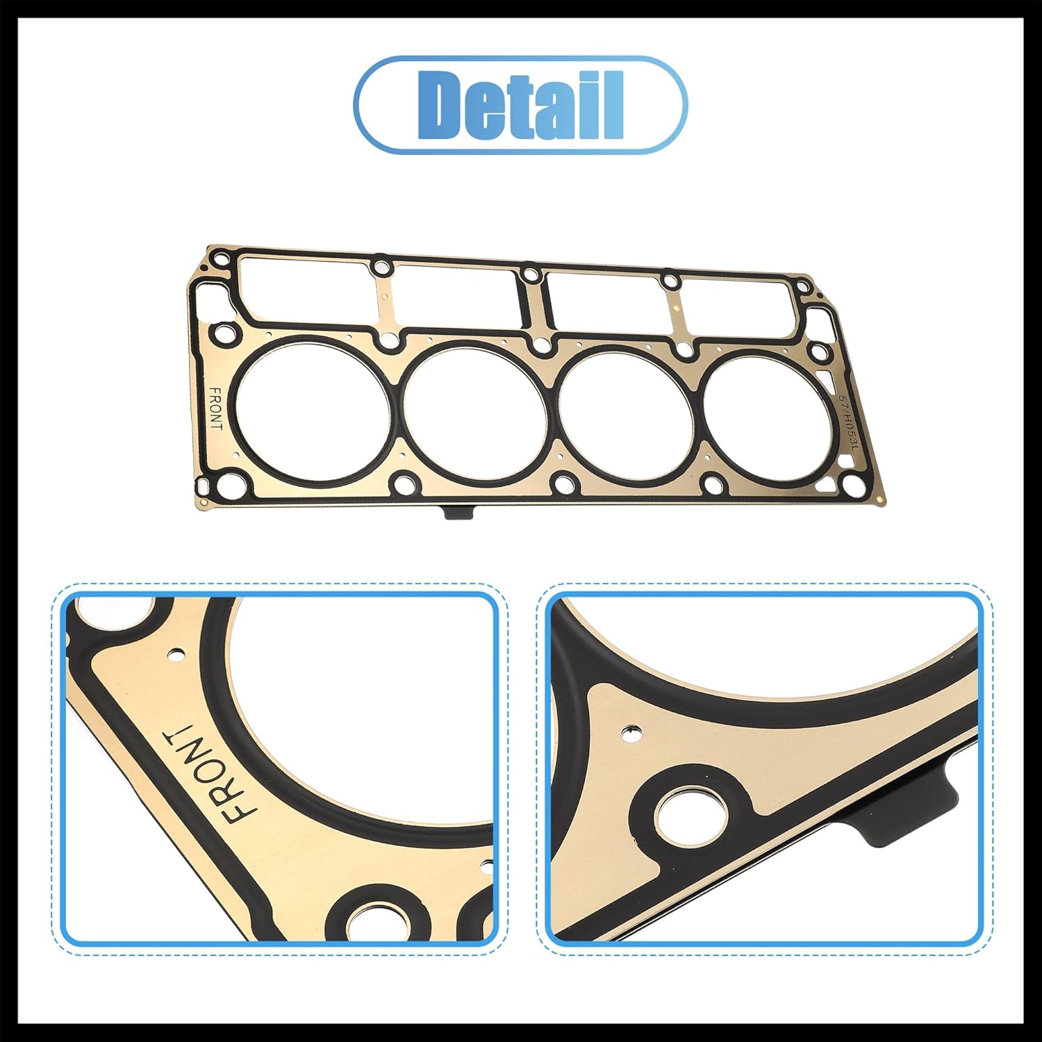 2pcs Cylinder Head Gasket Engine Gasket 12589226 12573949 for for Chevy Silverado 1500 4.8L 5.3L for GMC Yukon XL 1500 Stainless Steel Durable Material