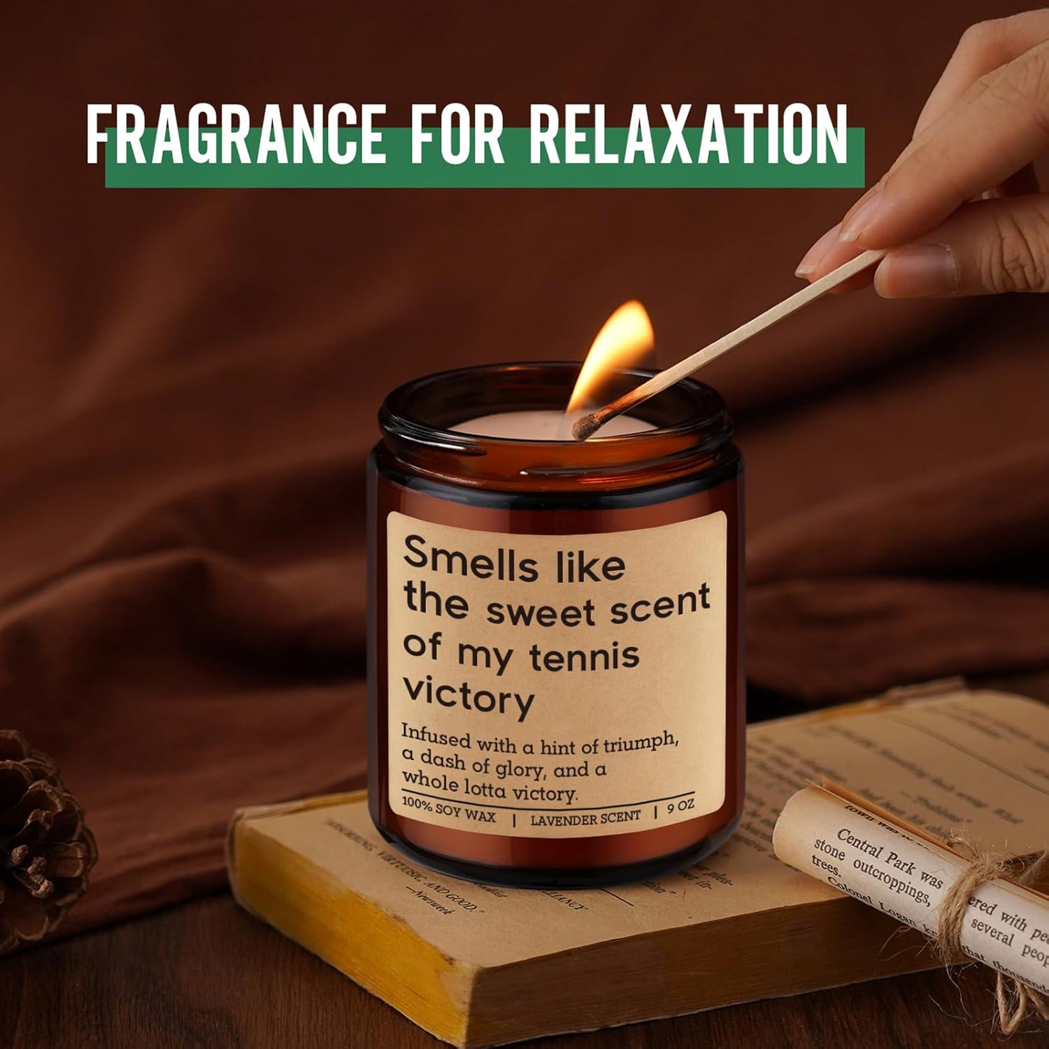 GSPY Scented Candle - Tennis Gifts for Women, Men - Funny Sports Themed Accessories Gifts for Tennis Player, Lover, Team - Funny Graduation, Mothers Day, Birthday Ideas for Boy, Him, Female, Mom, Dad - Image 5