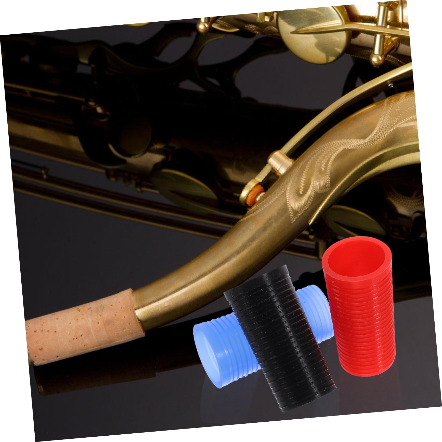 ibasenice Anelli in Silicone per Collo del Sassofono, 3 Pezzi, Facili da Rimuovere, Migliorano la Qualità del Suono per Sax Tenore e Accessori Fiati