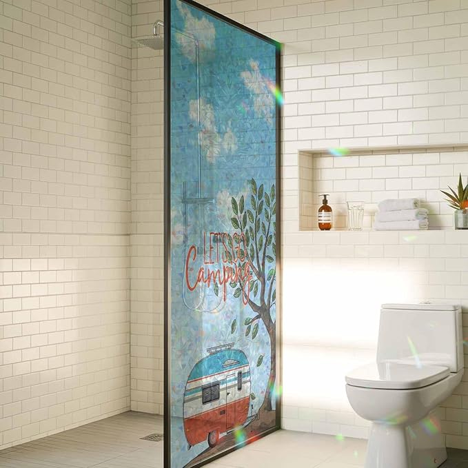 Película para ventana de privacidad azul 23.6" x 59" miniatura 5