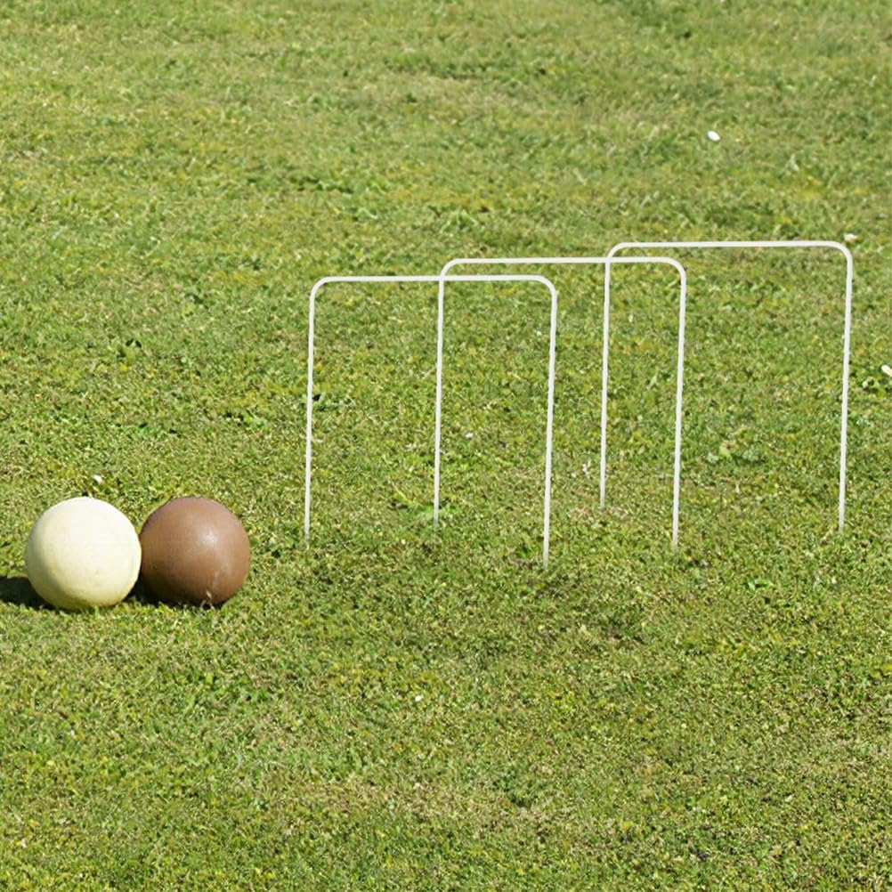 Toddmomy 12 PCS Croquet Hoops: Croquet Wickets Replacement 8x5.5- Metal Wire Hoop with White Coating for Outdoor Lawn Games Family Backyard Fun