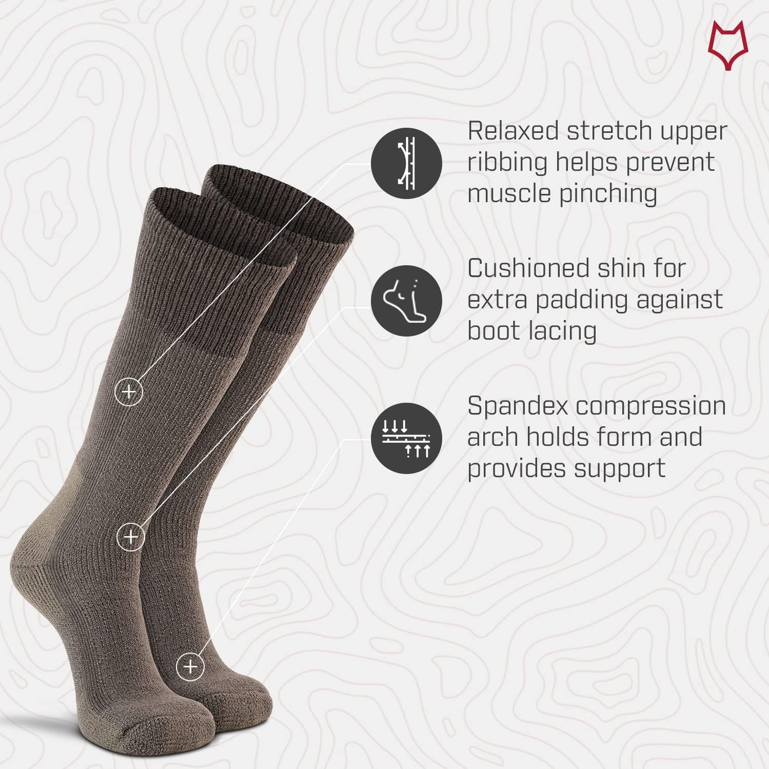 Fox River Military Thermal Boot Socks - Merino Wool Mid-Calf Cold Weather Socks For Men & Women - View #2