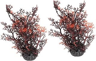 RUNROTOO Plantas para animais de estimação, 2 peças, aquário artificial simulado de plantas aquáticas, tanque de grama artificial, plantas falsas de plástico, grama artificial, para ornamentos