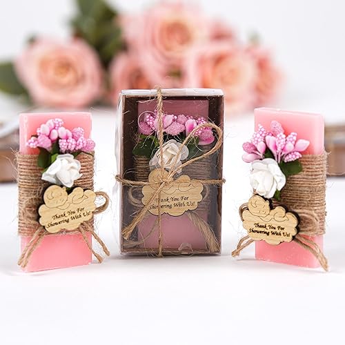 Miniatura 5 de Set of 10 Handmade Baptism Gifts for Girl Scented Soap Favors, Communion Favors for Guests, First Communion Gift Baptism Soap Favors (Rose-Pink