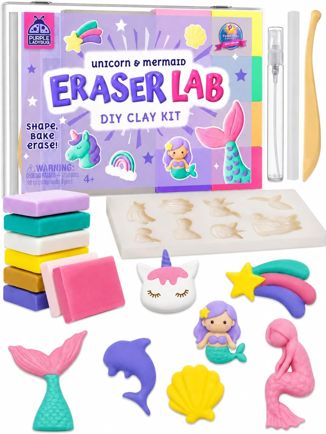 Eraser Lab Mermaid & Unicorn Eraser Making Kit for Kids 4-12