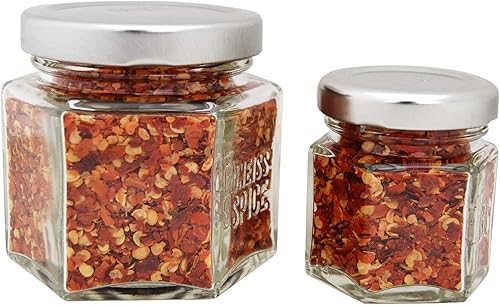 Miniatura 5 de Estante Gneiss magnético para especias incluye tarros hexagonales vacíos tapas magnéticas y etiquetas claras  estante colgante para especias tapa