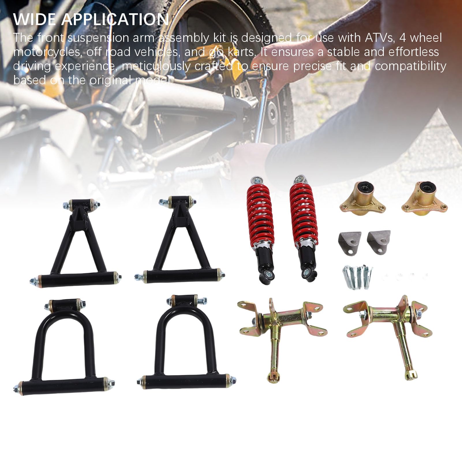 Bras Oscillant De Suspension Renforce, Kit De Bras De Suspension Pour Velo Tout Terrain Quad Kart, En Métal Haute Résistance Pour Une Stabilité Optimale