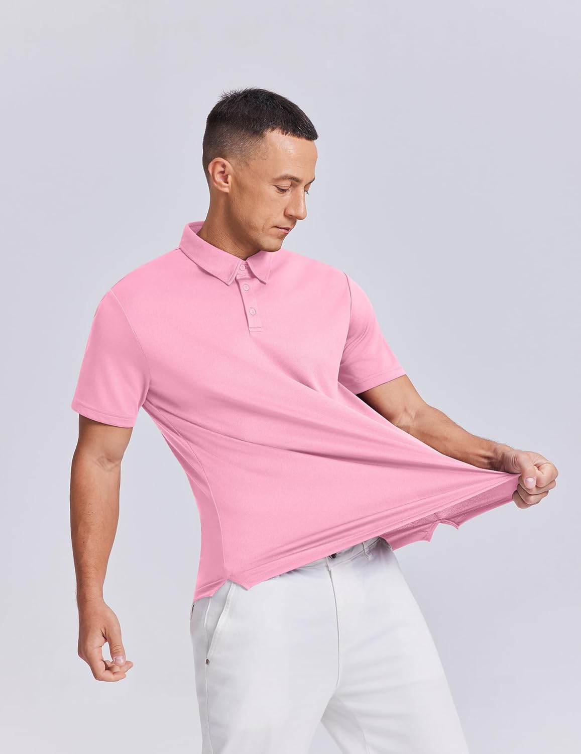 PINSPARK Mens Golf Shirt 3 Buttons Quick Dry Polo Shirts for Men Short Sleeve Casual Stylish Collared Polo Shirts - Image 4