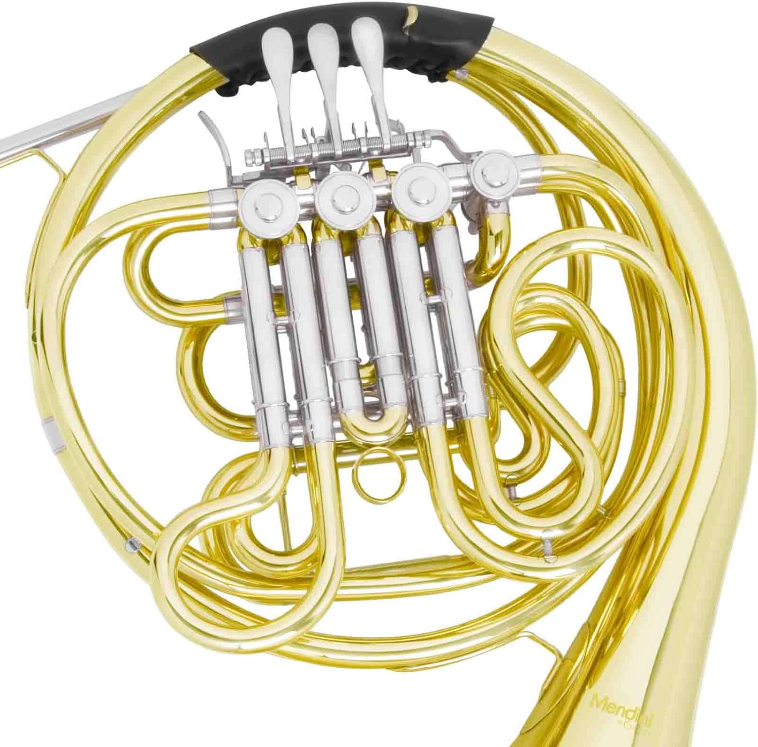 Mendini by Cecilio Double French Horn F/Bb With Solid Rotors String Lever Action, Lacquered Yellow Brass French Horn for Beginners, Students, and School Bands (Gold) : Musical Instruments