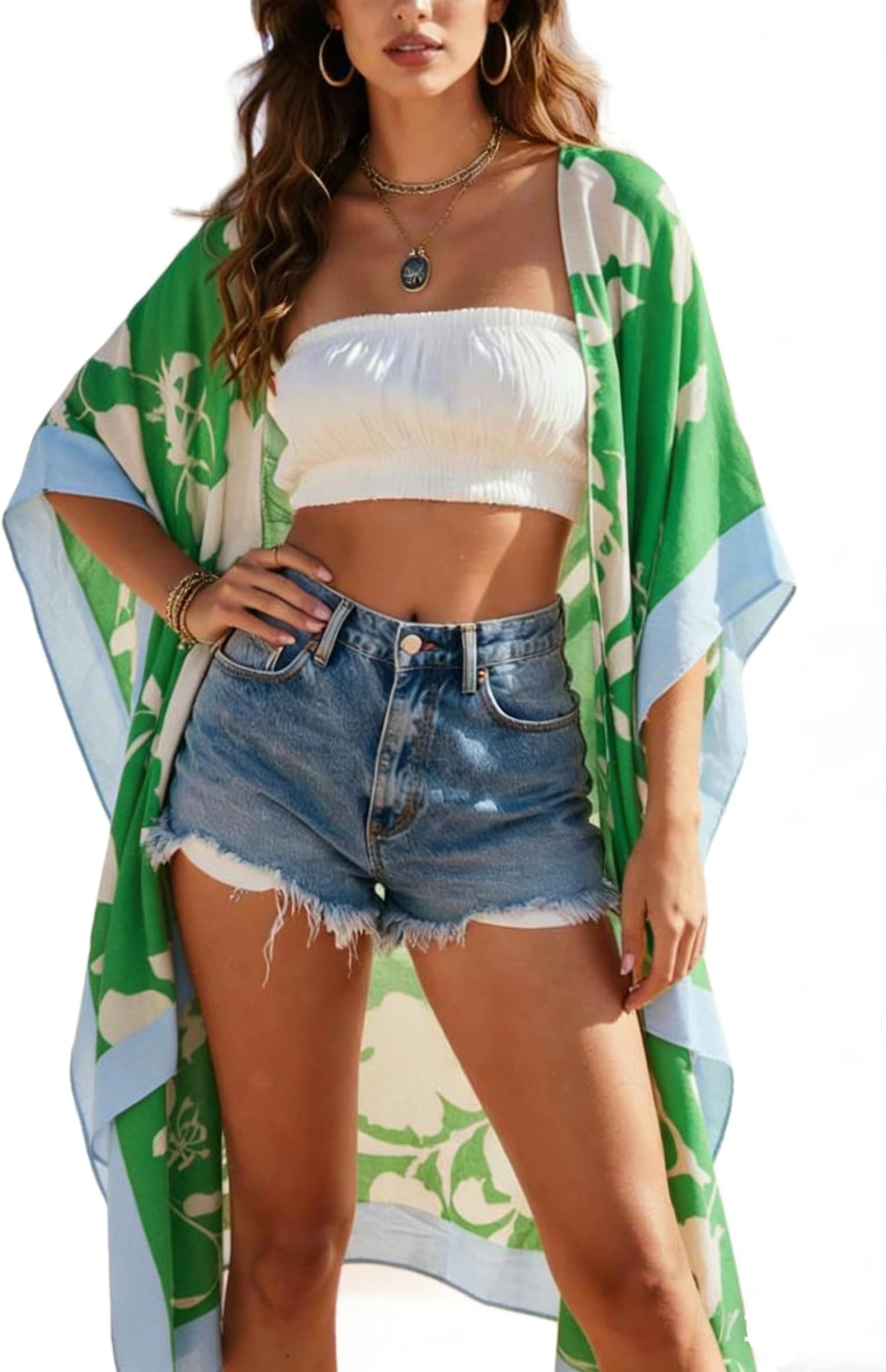 Spicy Sandia Women’s Oversized Boho Kimonos Lightweight Summer Cardigans | Cover ups for Beach Pool Swimwear, Vacation Outfits, Resort Wear, Country Concert Outfits, Hippie Clothes
