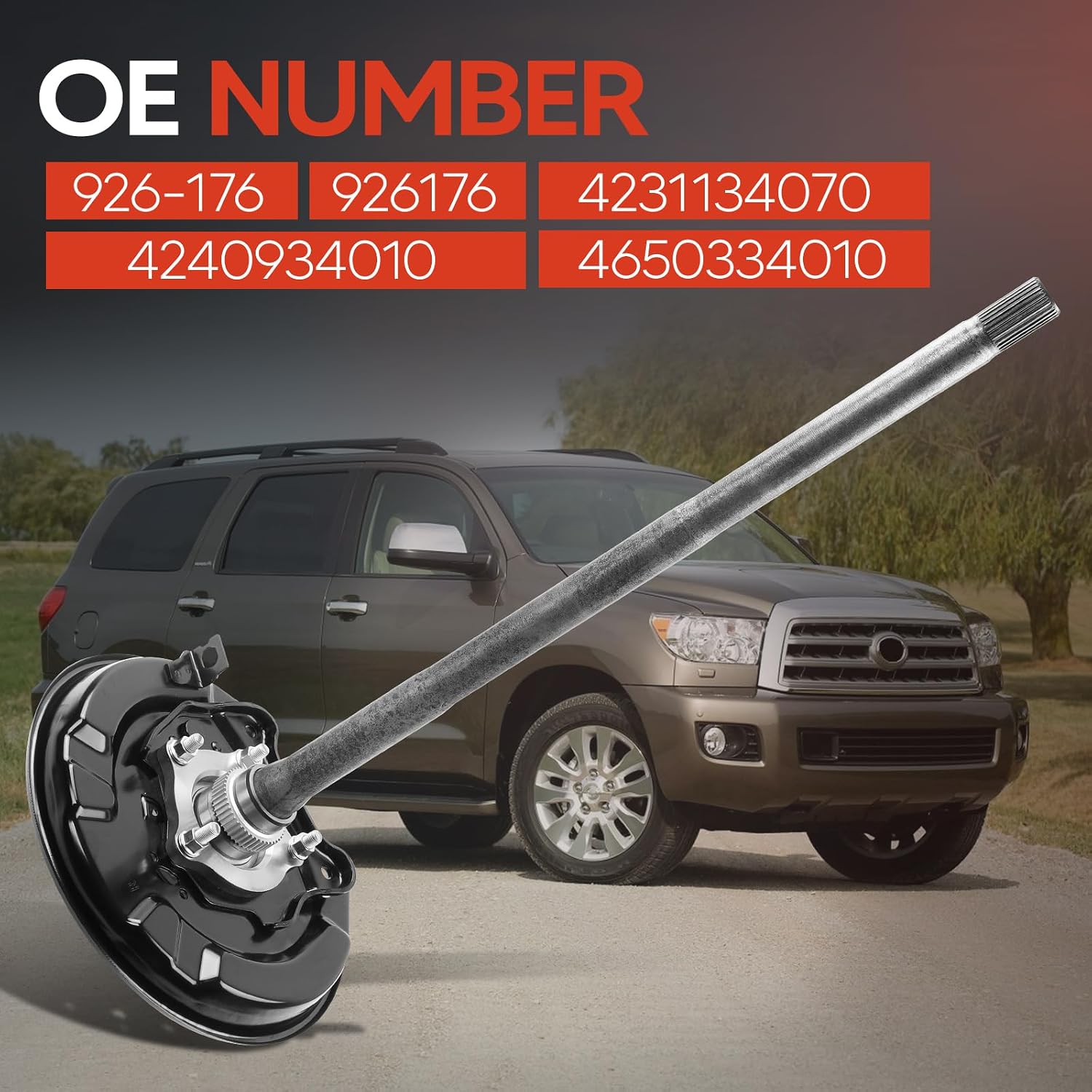 Rear Passenger Right Side 926176 Axle Shaft Assembly, Fit for Toyota Sequoia 2005-2007 V8 4.7L, Replace OE 4231134070, 4240934010, 4650334010, 926-176