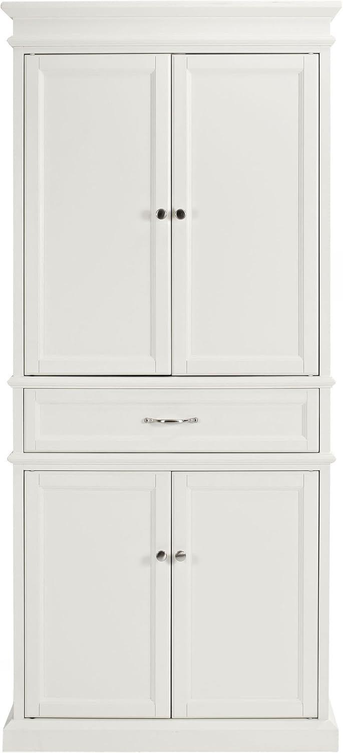 Parsons Classic White Transitional Pantry with Adjustable Shelves