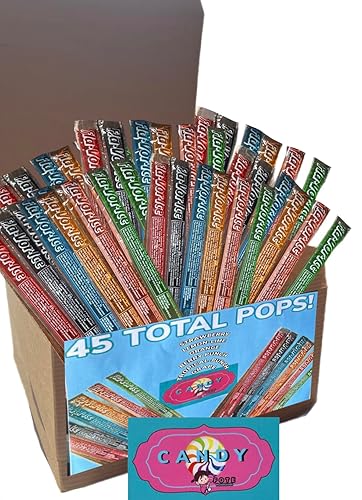 Fla-Vor-Ice Freeze Pops - Paquete variado de paletas de hielo con sabor a limón, lima, naranja, ponche de bayas, fresa, ponche tropical, uva, 45
