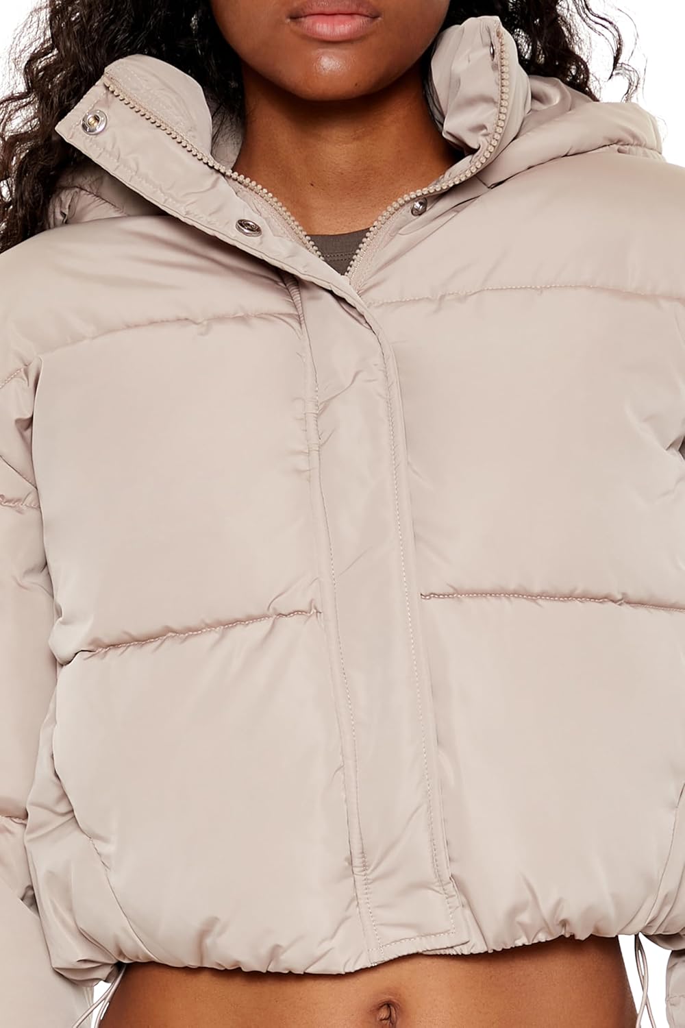 Forever 21 womens Hooded Cropped Puffer Jacket - Image 3