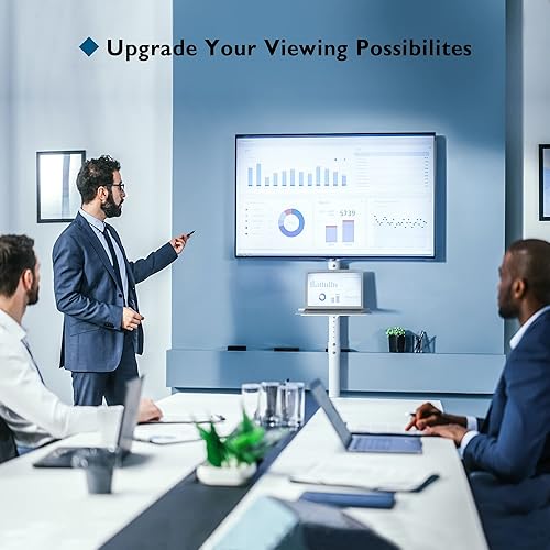 Miniatura 7 de Carrito móvil con ruedas para TV de 23 a 60 pulgadas, con pantalla plana y curvada LED, con ruedas de bloqueo, soporta hasta 55 libras, soporte