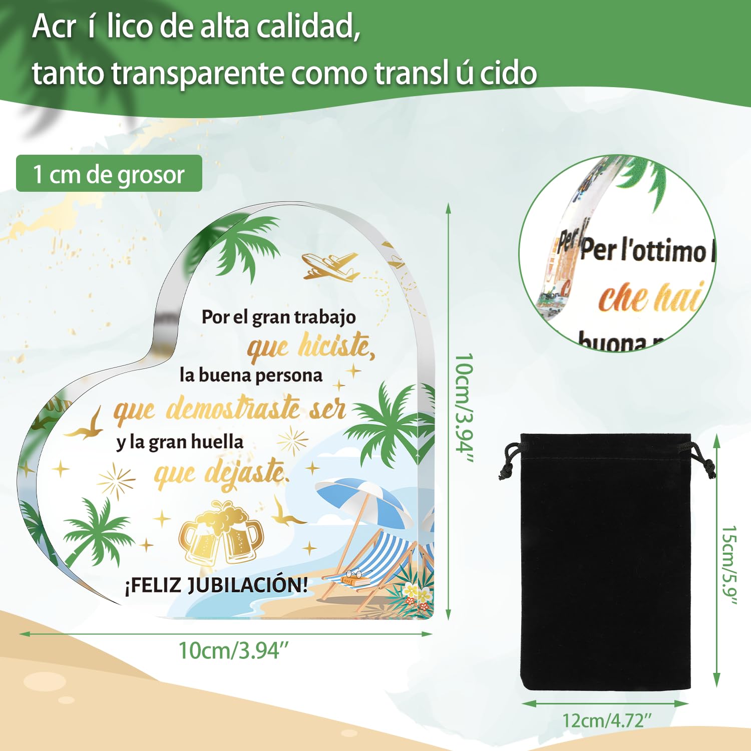 Regalo di pensionamento per uomini o donne/Regalo di anniversario di lavoro/Regali di addio alla pensione/Regali per feste di pensionamento/Regali di ringraziamento per donne e uomini - Italia