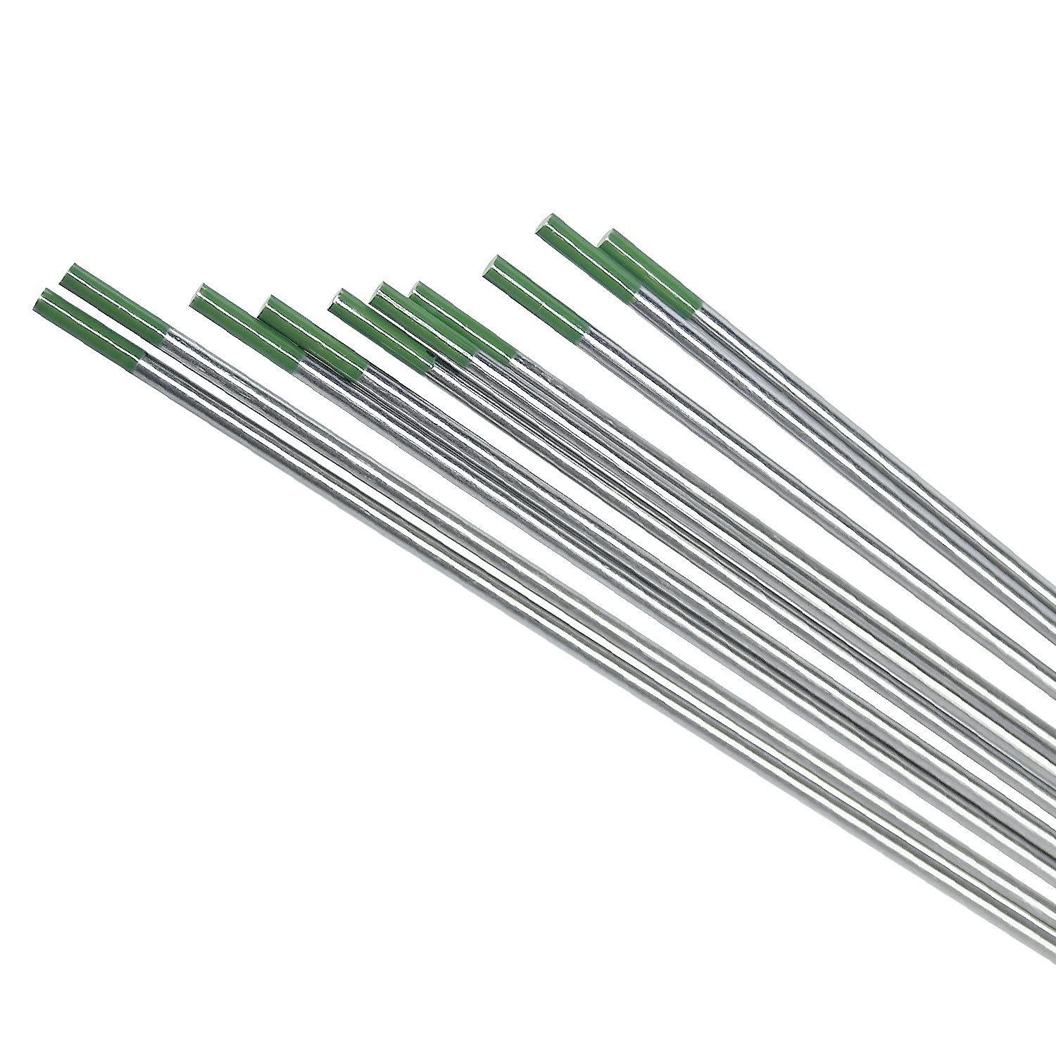 VECTOR WELDING Electrodos de Tungsteno 10 unidades 1,6 mm x 175 mm Verde | Aguja de tungsteno electroeda de soldadura, 175 mm, 20 verde