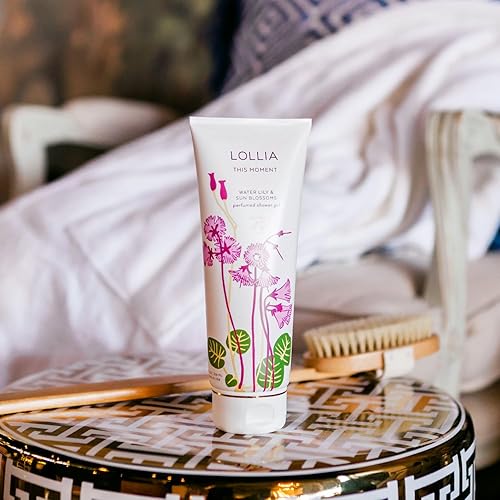 Miniatura 6 de LOLLIA This Moment Gel de ducha, 8 onzas líquidas. - Lirio de agua y flores de sol - Gel de ducha perfumado para el cuerpo, manteca de karité,