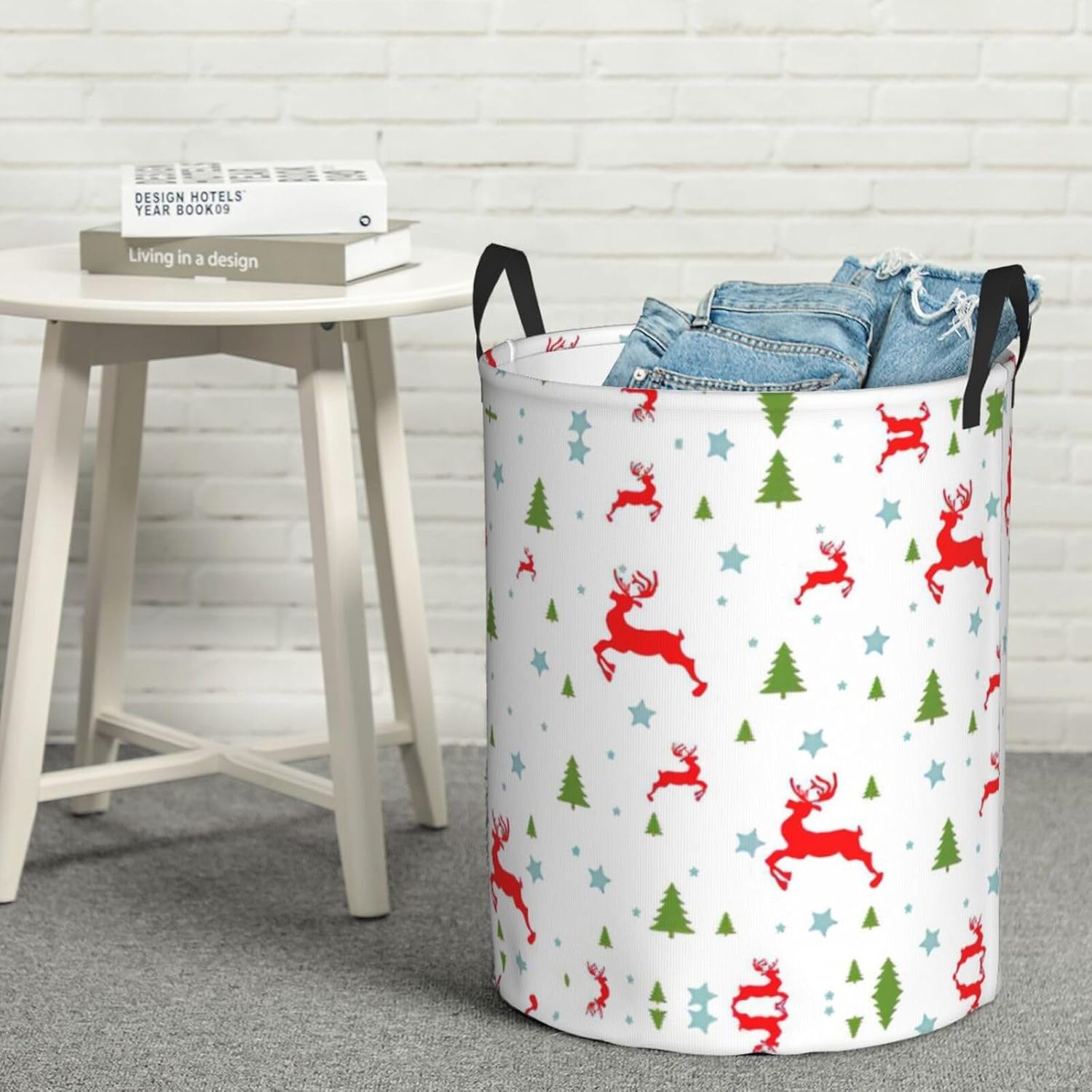Christmas Holiday Oxford Cloth Laundry Basket,Conveniently Sized For Kitchen,Living Room,Bathroom,And More