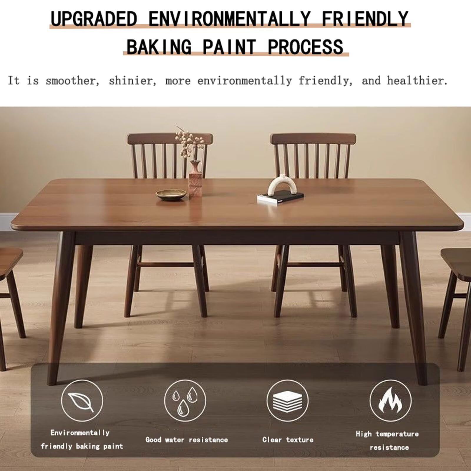 Tavolo in Legno Massello Design Moderno Salvaspazio Tavolo Cucina per 4-6Persone Ideale per Cucina Sala da pranzo Soggiorno Ufficio（59x32x30in Marrone