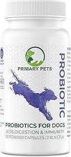 Probiotics for Dogs with Prebiotics, 60 Powder Capsules, Supports Gut Health, Digestion and Immunity, Dog Probiotic Supplements for Gut Health