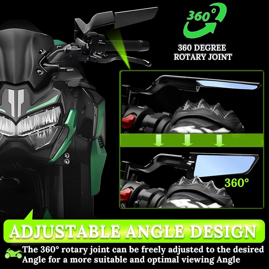 Amazon.com: Motorcycle Rear View Mirrors, Stealth Wind Wing