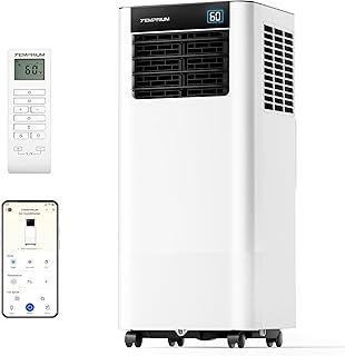 10,000 BTU Portable Air Conditioner, Smart Portable AC Unit for rooms up to 450 sq. ft., 3-in-1 Standing Air Conditioner with Cool, Dry, Fan, Sleep Modes, 24H Timer, APP/Voice/Remote Control