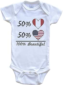 Peruvian American Baby Bodysuit & Toddler Shirt - Made In USA With Peruvian Heritage Pride Clothing