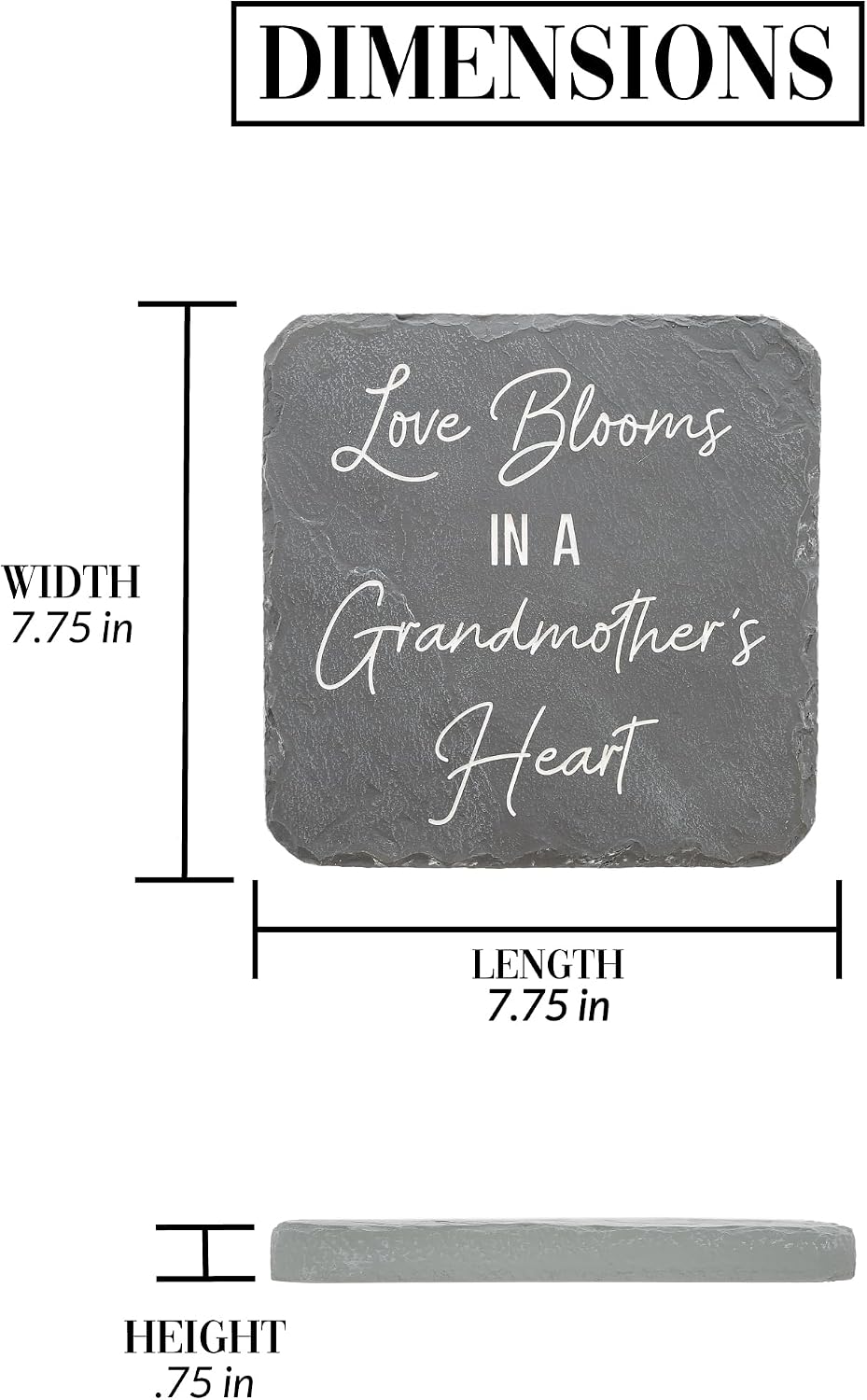 Pavilion – Love Blooms Grandmother’s Heart – 7.75” Indoor Outdoor Weatherproof Decorative Garden Stepping Stone Housewarming Mother’s Day Grandma Gift