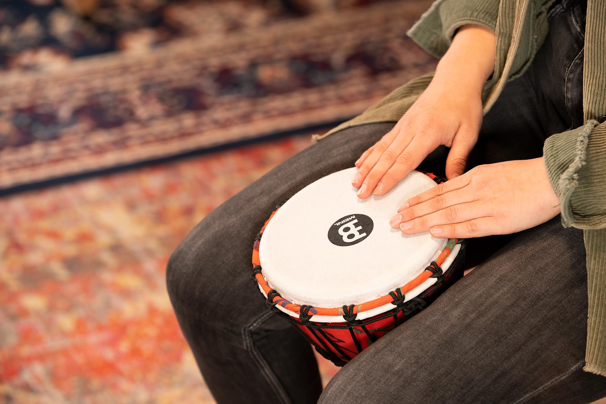 Meinl Percussion JRD Djembe Instrument – Très Petite Percussion à Main – Instrument de Voyage – Diamètre 7 Pouces – Plastique, Multicolore (JRD-PS)