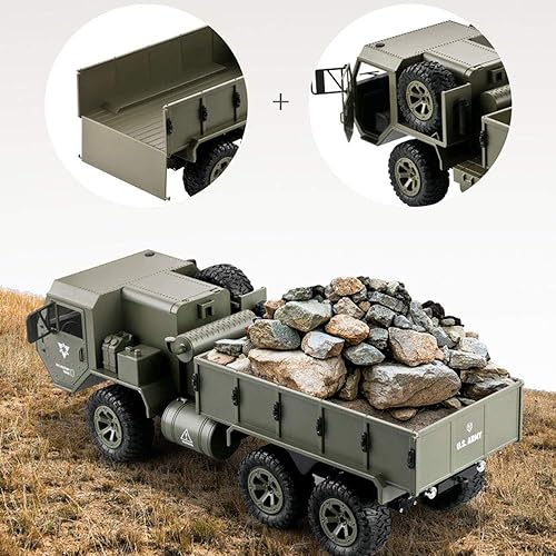 Miniatura 5 de Coche de control remoto a control remoto, camión súper militar, 6 ruedas de tracción completa, automóvil de escalada a escala 2.4G, camión pesado de