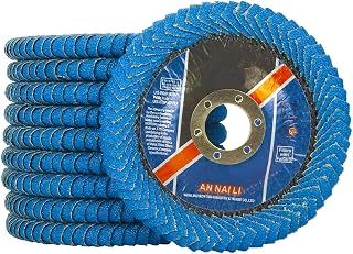 5 Pack Curve Flap Discs 4 1/2inch for Angle Grinder, High Density Curved Edge Radial Type Flap Disc, Zirconia Alumina Abrasive Grinding-Sanding Wheel for Metal and Stainless Steel, 60 Grit