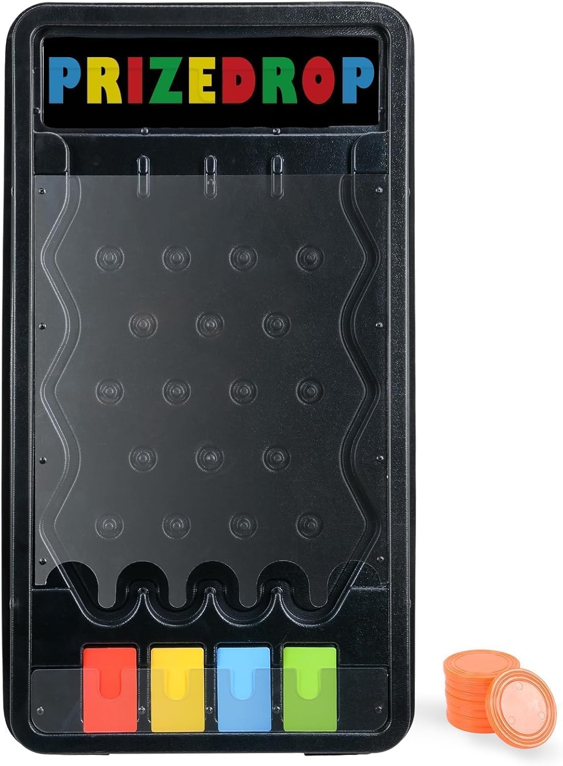 iElyiEsy Mini Tabletop Plinko Board Game -4slots Prize Drop Board with 8 Customizable Pucks – Foldable Prize Drop Game for Family Gatherings, Classroom, and Carnival-Style Events (25"x14" Prize Drop)