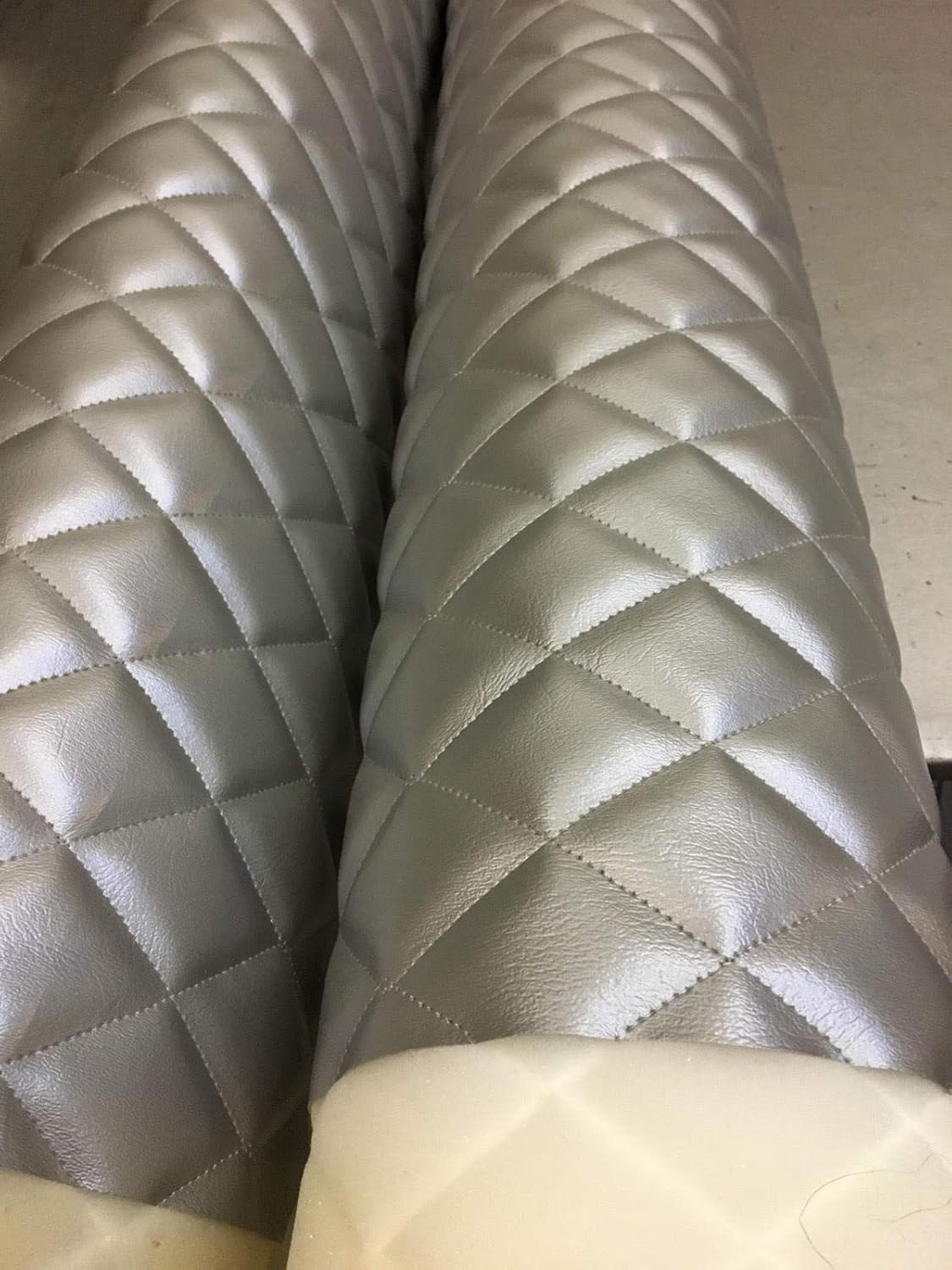 Luvfabrics Quilted Faux Leather Foam Backed Automotive Headboard Door Panel Ceiling Fashion Arts and Crafts (Light Neutral)