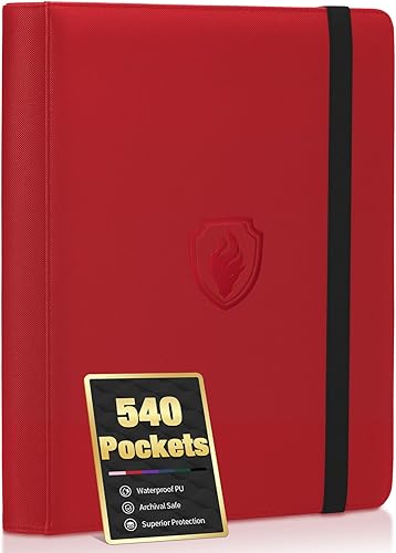 Miniatura 16 de Carpeta de tarjetas prémium con 9 bolsillos para 540 tarjetas, carpeta de tarjetas coleccionables de poliuretano resistente, álbum de colección de