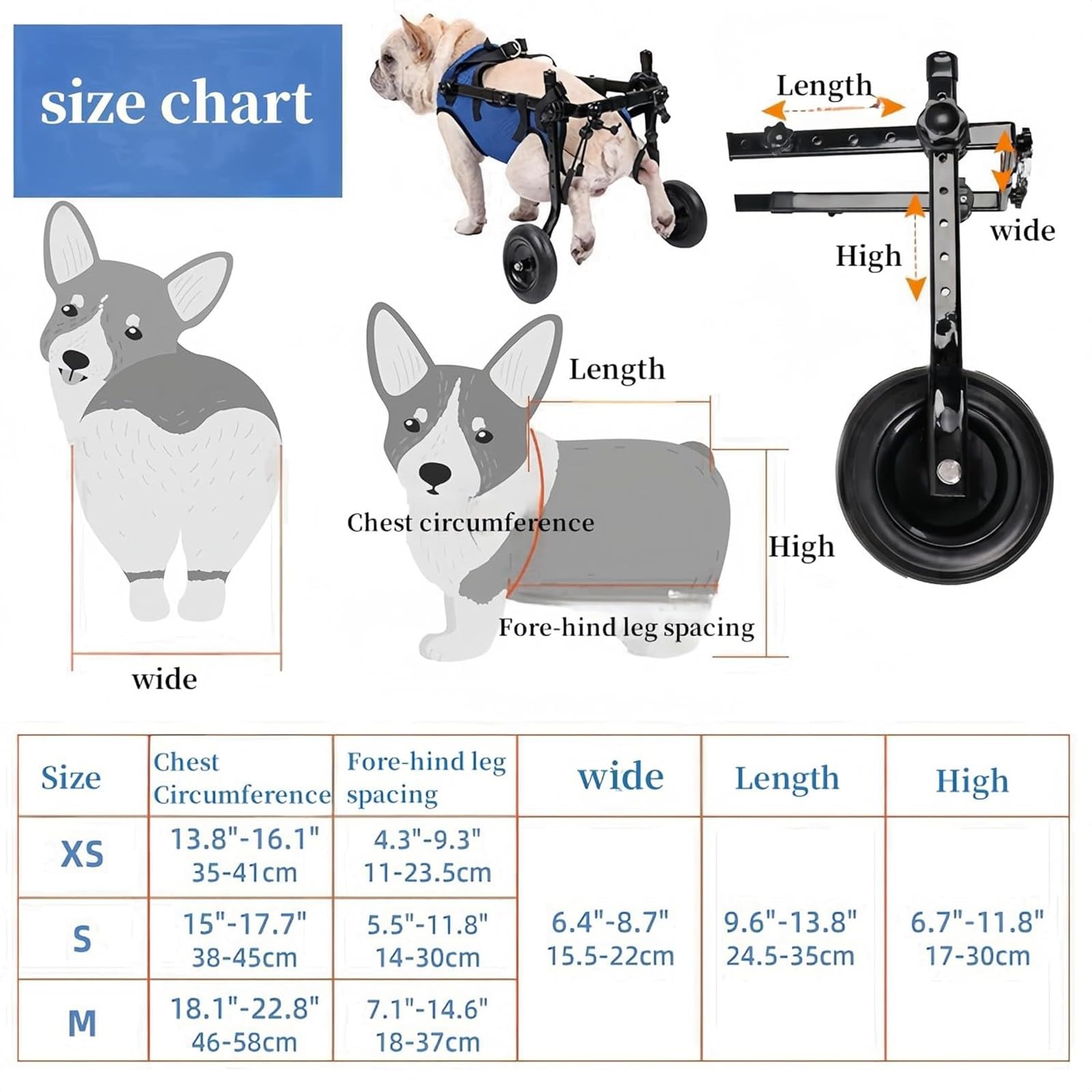 Passeggini Per Carrozzine Per Cani, Carrozzine Per Cani Per Camminare Con Zampe Posteriori Disabili, Carrello Per La Mobilità Della Carrozzina Per Cani(Small)