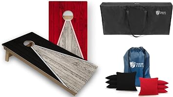 Tailgating Pros Tournament Grade Pyramid Design Cornhole Board Set w/Bean Bags and Carrying Case - 4x2 Regulation Cornhole Game