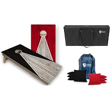 Tailgating Pros Tournament Grade Pyramid Design Cornhole Board Set w/Bean Bags and Carrying Case - 4x2 Regulation Cornhole Game
